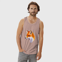 Майка мужская хлопок Лисичка красавица, цвет: пыльно-розовый — фото 2