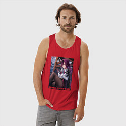 Майка мужская хлопок Кафка с узи, цвет: красный — фото 2