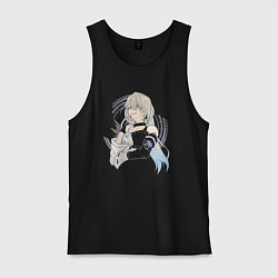 Майка мужская хлопок Honkai Serval, цвет: черный