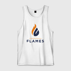 Майка мужская хлопок Copenhagen Flames лого, цвет: белый