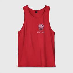 Майка мужская хлопок Забавная корова, цвет: красный