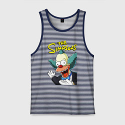 Майка мужская хлопок Krusty the clown, цвет: синяя тельняшка