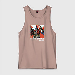 Майка мужская хлопок Трансформеры: Оптимус Прайм, цвет: пыльно-розовый