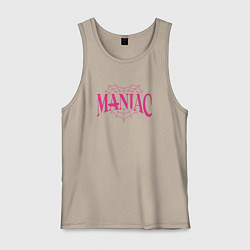 Майка мужская хлопок Maniac - stray kids, цвет: миндальный