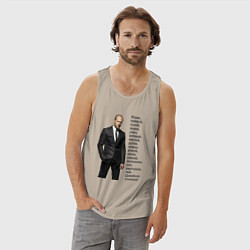 Майка мужская хлопок Джейсон Стетхэм - афоризмы, цвет: миндальный — фото 2