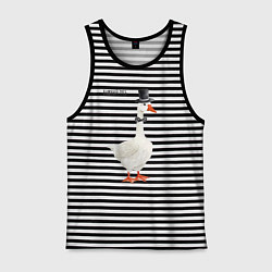 Мужская майка Гусь джентльмен в бабочке и цилиндре