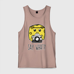 Майка мужская хлопок Cheese photographer, цвет: пыльно-розовый