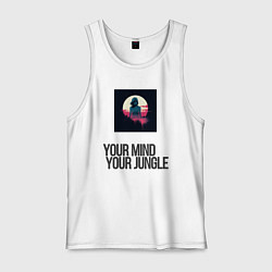 Майка мужская хлопок Your mind your jungle, цвет: белый