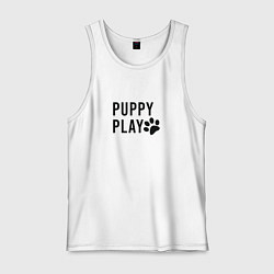 Майка мужская хлопок Puppy Play, цвет: белый