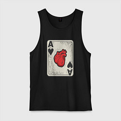 Майка мужская хлопок Туз сердца, цвет: черный