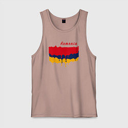 Майка мужская хлопок Flag Armenia, цвет: пыльно-розовый