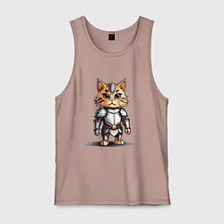 Мужская майка Рыжий кот в доспехах