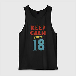 Майка мужская хлопок Расслабься тебе 18 лет, цвет: черный