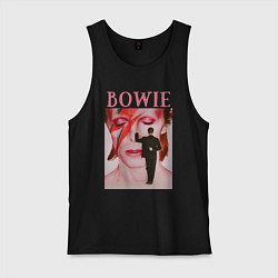 Майка мужская хлопок David Bowie 90 Aladdin Sane, цвет: черный