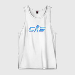 Майка мужская хлопок CS2 blue logo, цвет: белый