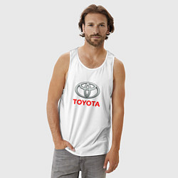 Майка мужская хлопок Toyota sport auto brend, цвет: белый — фото 2