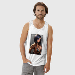 Майка мужская хлопок Крутая девушка, цвет: белый — фото 2