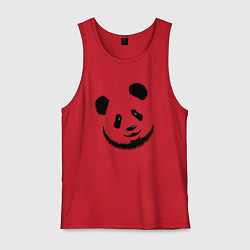 Майка мужская хлопок Голова милой панды, цвет: красный