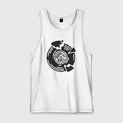 Майка мужская хлопок Рок винил, цвет: белый