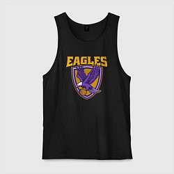 Майка мужская хлопок Eagles basketball, цвет: черный