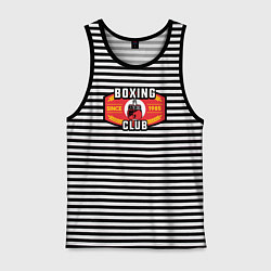 Майка мужская хлопок Клуб боксёров, цвет: черная тельняшка