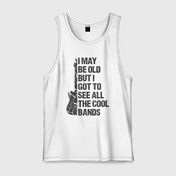 Майка мужская хлопок The cool bands, цвет: белый