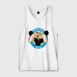Майка мужская хлопок Popeye GYM, цвет: белый