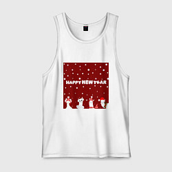 Мужская майка Новогодние ламы в шапочках