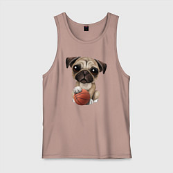 Мужская майка Мопс баскетболист