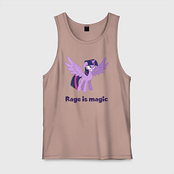 Майка мужская хлопок Твайлайт Спаркл в ярости, цвет: пыльно-розовый