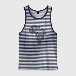 Майка мужская хлопок African leopard, цвет: синяя тельняшка