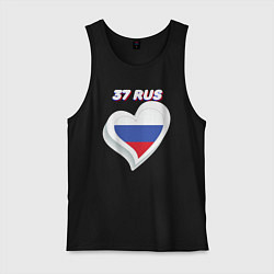 Майка мужская хлопок 37 регион Ивановская область, цвет: черный