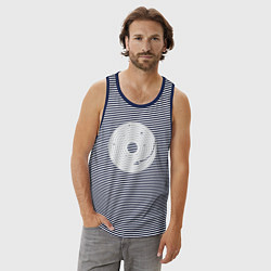 Майка мужская хлопок Vinyl world, цвет: синяя тельняшка — фото 2