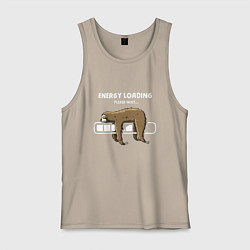 Майка мужская хлопок Ленивая загрузка, цвет: миндальный