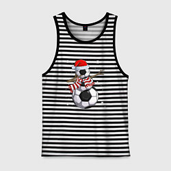 Майка мужская хлопок Soccer snowman, цвет: черная тельняшка