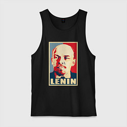 Майка мужская хлопок Владимир Ильич Ленин, цвет: черный