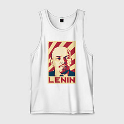 Майка мужская хлопок Vladimir Lenin, цвет: белый