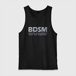 Майка мужская хлопок BDSM - business development sales and marketing, цвет: черный