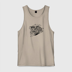 Мужская майка Мотор чертеж