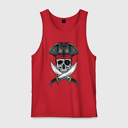 Майка мужская хлопок Одноглазый роджер, цвет: красный