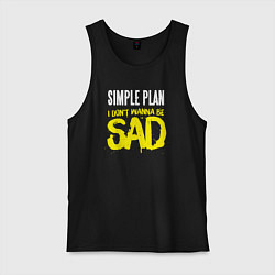 Майка мужская хлопок Simple Plan, цвет: черный