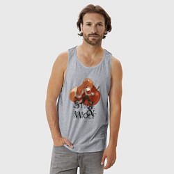 Майка мужская хлопок Волчица и яблоко, цвет: меланж — фото 2