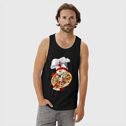 Майка мужская хлопок Bloody pizza, цвет: черный — фото 2
