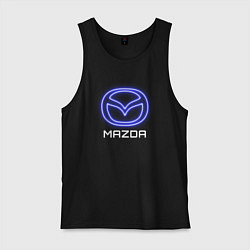 Майка мужская хлопок Mazda neon, цвет: черный