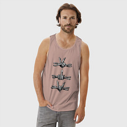 Майка мужская хлопок Колючая проволока, цвет: пыльно-розовый — фото 2