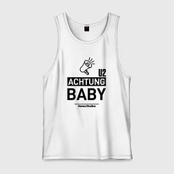 Майка мужская хлопок U2 - Achtung Baby hansa studio berlin, цвет: белый