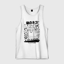 Мужская майка MoMo - кот в мешке белый