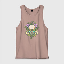 Мужская майка Skull and flowers