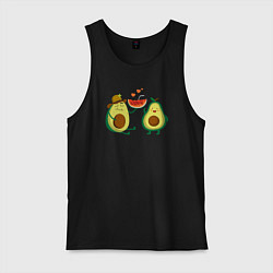 Майка мужская хлопок Парочка авокадо, цвет: черный