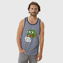 Майка мужская хлопок Pepe feels good man, цвет: синяя тельняшка — фото 2